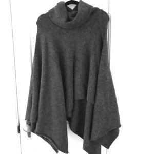 World Market Grey Knit One Size Poncho Sweater